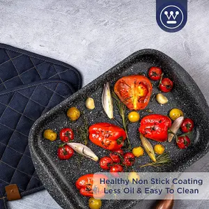 Westinghouse Non Stick Roasting Tin - 30 cm Roasting Tray Oven Dish - Black Marble