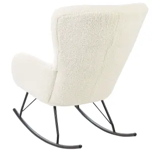 Rocking Chair ANASET Boucle Cream