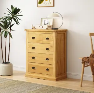 Lucca 4 Drawer Chest of Drawers Brass Cup Handle