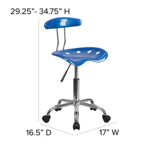 Adjustable Swivel Chair for Desk and Office with Tractor Seat Bright Blue