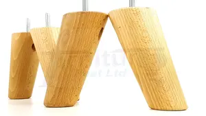 Wood Furniture Feet 120mm High Natural Replacement Furniture Legs Set Of 4 Sofa Chair Stool M8