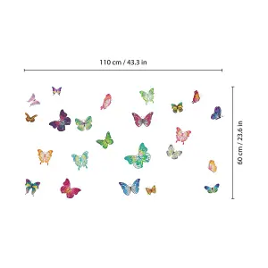 Walplus Butterflies Kids Sticker PVC Multicoloured