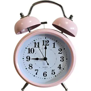 Quartz Movement / Crystal Alarm Tabletop Clock Pink