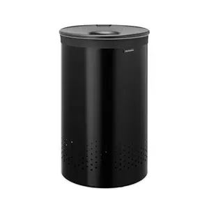 Brabantia Laundry Bin Black / 63.5cm H x 30cm W x 30cm D