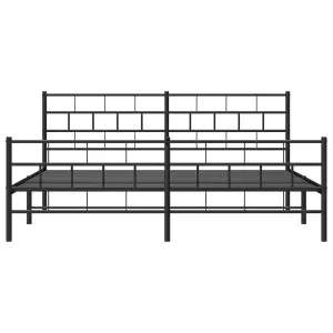 Berkfield Metal Bed Frame with Headboard and Footboard Black 193x203 cm