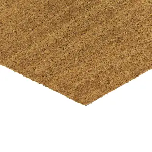 JVL Manor Plain Natural Coir Latex Backed Door Mat, Plastic/Vinyl, 40x70cm Brown