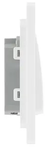 BG PCDCL12WW Pearlescent White Evolve 1 Gang 20A 16AX 2 Way Wide Rocker Light Switch - White Insert