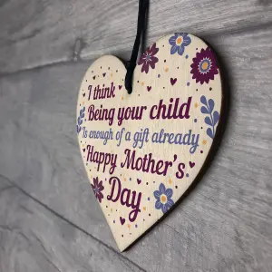 Red Ocean Funny Mothers Day Gifts Wooden Heart Sign Present For Mum Mothers Day Gift From Daughter Son Keepsake Plaque