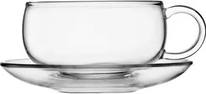 Glass Cup & Saucer, 300Ml