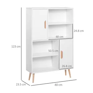 Clio 123cm H x 80cm W Solid Wood Standard Bookcase White