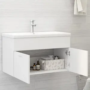 Berkfield Sink Cabinet White 80x38.5x46 cm Engineered Wood