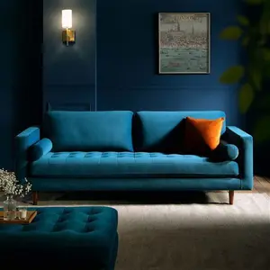 Henrietta Large 3-Seater Sofa, Teal Velvet - Daals - Sofas