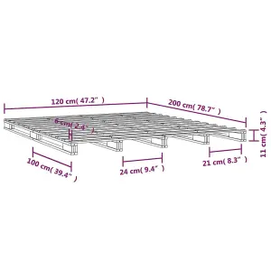 Berkfield Pallet Bed Black 120x200 cm Solid Wood Pine