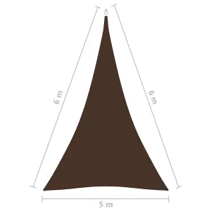 Berkfield Sunshade Sail Oxford Fabric Triangular 5x6x6 m Brown