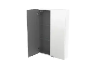 GoodHome Imandra Gloss White Double Bathroom Wall cabinet (H)90cm (W)60cm