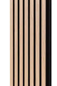 Naturewall SlatWall Acoustic Natural Oak and Black - 240cm x 28cm on Black Felt