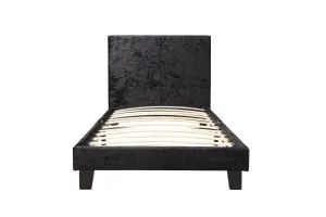 Birlea Berlin Single Bed Black Crushed Velvet