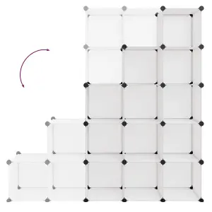 Storage Cube Organiser with 15 Cubes Transparent PP