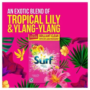 Surf Laundry Powder Tropical Lilly & Ylang-Ylang 45 Washes 2.25KG x 3