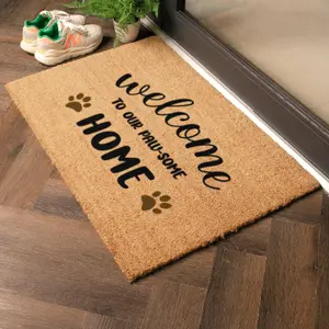 Welcome To Our Paw-Some Home Doormat (90 x 60cm)