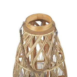 Beliani Rustic Lantern TONGA Wood Natural