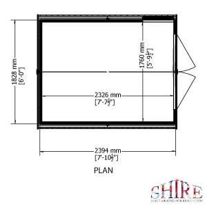 Shire 8x6 Overlap Premium Double Door Windowless Apex Shed Pressure Treated