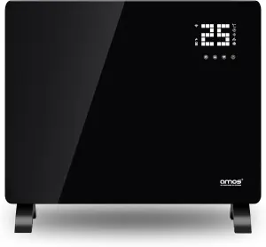 AMOS Smart Electric Glass Panel Heater 1000W Wifi Enabled Digital Display Timer & Thermostat