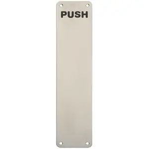 Push Engraved Door Finger Plate 350 x 75mm Satin Stainless Steel Push Plate