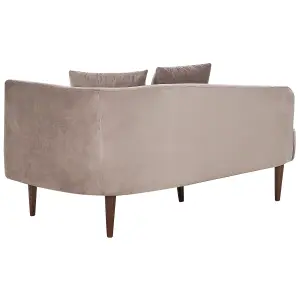 Right Hand Velvet Chaise Lounge Taupe CHAUMONT