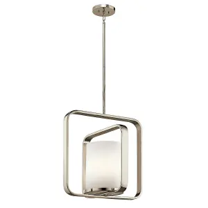 1 Bulb Ceiling Pendant Light Fitting Highly Polished Nickel LED E27 60W