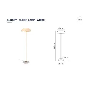 Nordlux DFTP Glossy Indoor Living Dining Bedroom Floor Lamp In White (Height) 143cm