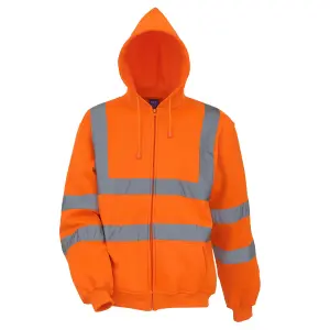 Yoko Unisex Adult Hi-Vis Safety Full Zip Hoodie