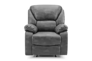 Enoch 1 Seater Recliner Armchair, Dark Grey Faux Leather