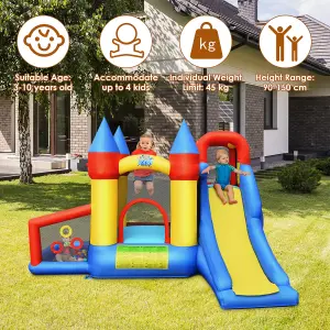 Costway Inflatable Bounce House Kids Bouncy Castle Jumping Climbing Slide w/ Air Blower