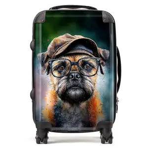 Border Terrier Dog Splashart Suitcase - Cabin