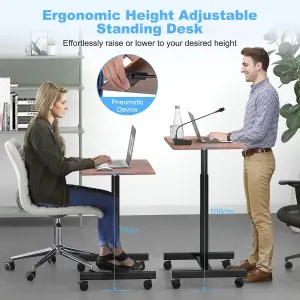 Costway Mobile Standing Desk Height Adjustable Rolling Laptop Desk Overbed Table