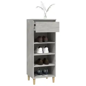 Shoe Cabinet Concrete Grey 40x36x105 cm Engineered Wood