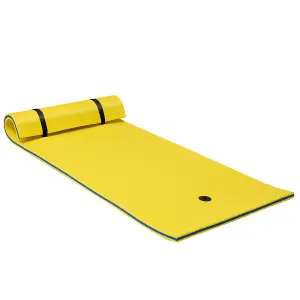 Costway Floating Water Mat Pool Roll-up Floating Mattress w/ Rolling Pillow