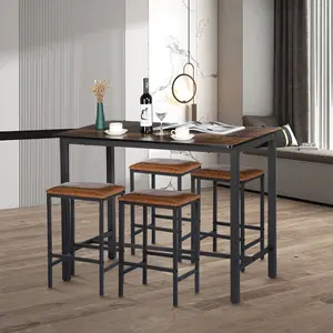 Stoltz 4 - Person Dining Set Oak / Brown/Black / Black