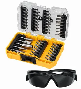 Dewalt 47 Piece Screw Driver Impact Rated Bit Set Hex Shank + Safety Glasses