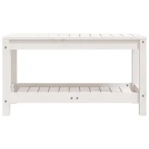 Berkfield Garden Bench White 82.5x35x45 cm Solid Wood Pine