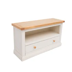 Castelli Off White 1 Drawer TV Cabinet Wood Knob