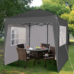 MCC Direct 2X2 Pop up Grey Gazebo with Sides