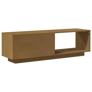 Berkfield TV Cabinet Honey Brown 110x30x33.5 cm Solid Pinewood