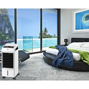 MYLEK Air Cooler Portable Evaporative 4L Oscillating Water Fan Humidifier 75W Cooling Remote Control Bedrooms Home Office