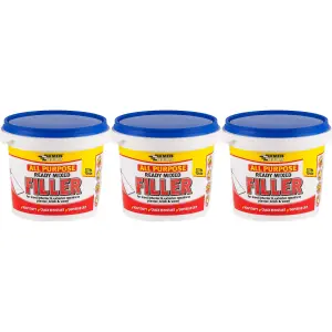 Everbuild All Purpose Ready Mixed Filler, White, 1 kg (Pack of 3)