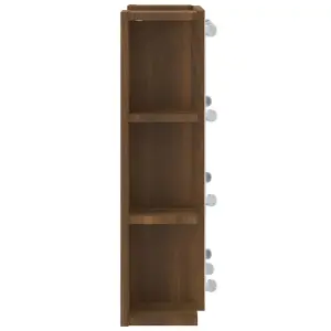 Berkfield Mirror Cabinet with LED Brown Oak 70x16.5x60 cm