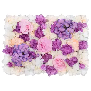 Artificial Flower Wall Backdrop Panel, 60cm x 40cm, Pink & Peach