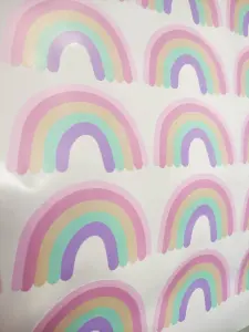 Pastel RaInbow Wall Stickers For Childrens Rooms Kids Nursery Wall Art Removable Wall Decals DIY Peel And Stick Vinyl