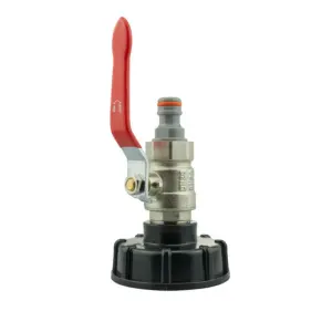 IBC Tank Cap Kit 2 Inch S60X6 with Lever Valve, Male Quick Connector and PTFE Tape for Durable Leak Proof Solution